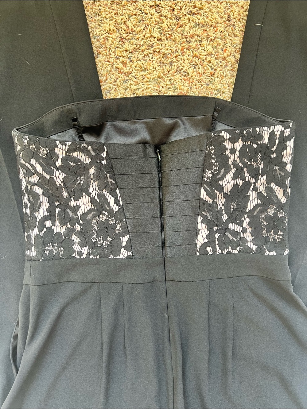 WHBM Strapless Lace Bust Wide-Leg Jumpsuit - Picture 6 of 14